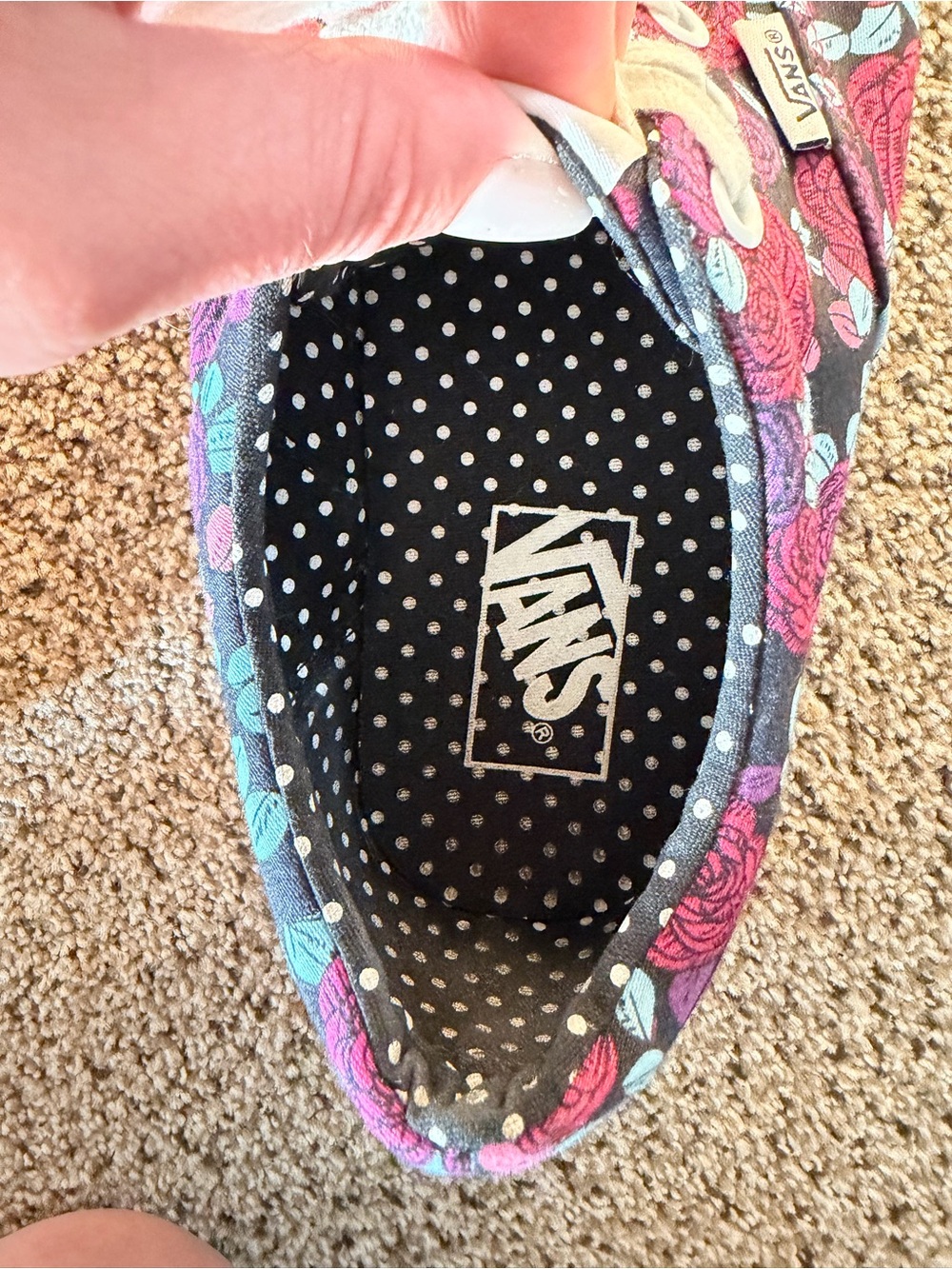 Vans Womens Floral Canvas Sneakers - Purple & Teal - Picture 7 of 9